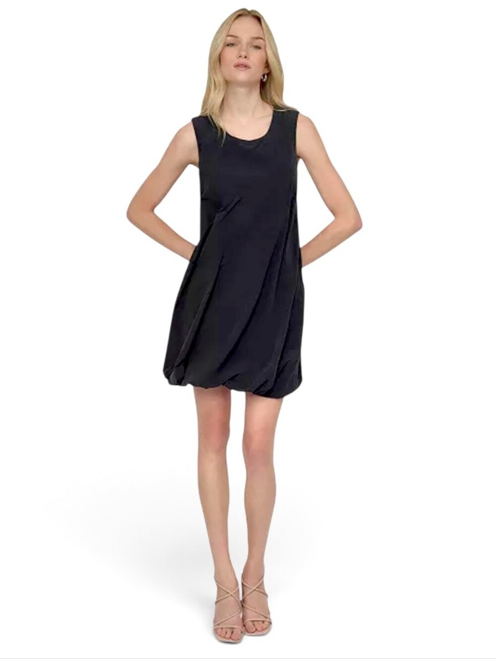 DKNY Women's Scoop-Neck Sleeveless Bubble-Hem Dress